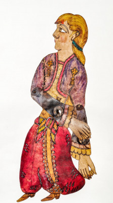 Танцовщица (чинги). Османская империя. Конец XIX в. Кожа, краски, резьба сквозная, раскраска. ГМВ