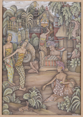 Астава. Балийский танец. о. Бали, г. Батуан. Середина XX в. Бумага, акварель, гуашь