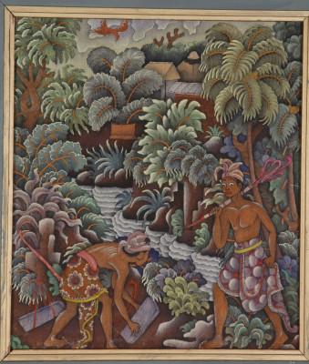 Неизвестный художник. В лесу. Индонезия, о. Бали. Середина XX в. Холст, краски клеевые